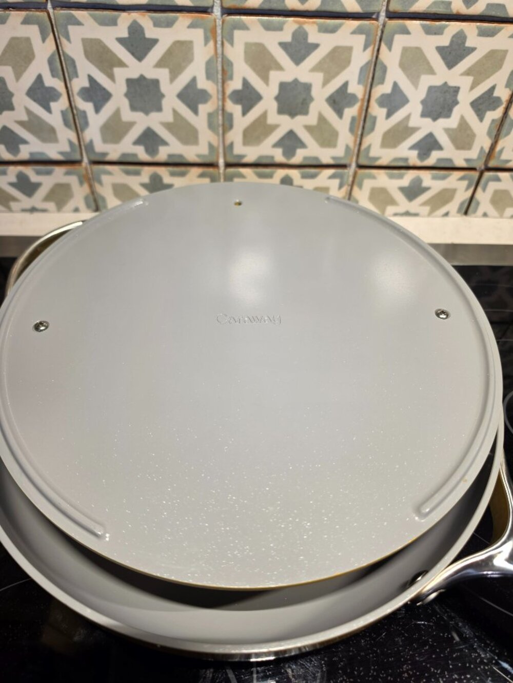 Caraway 12" Ceramic Fry Pan with Lid - EUC - Picture 2 of 12